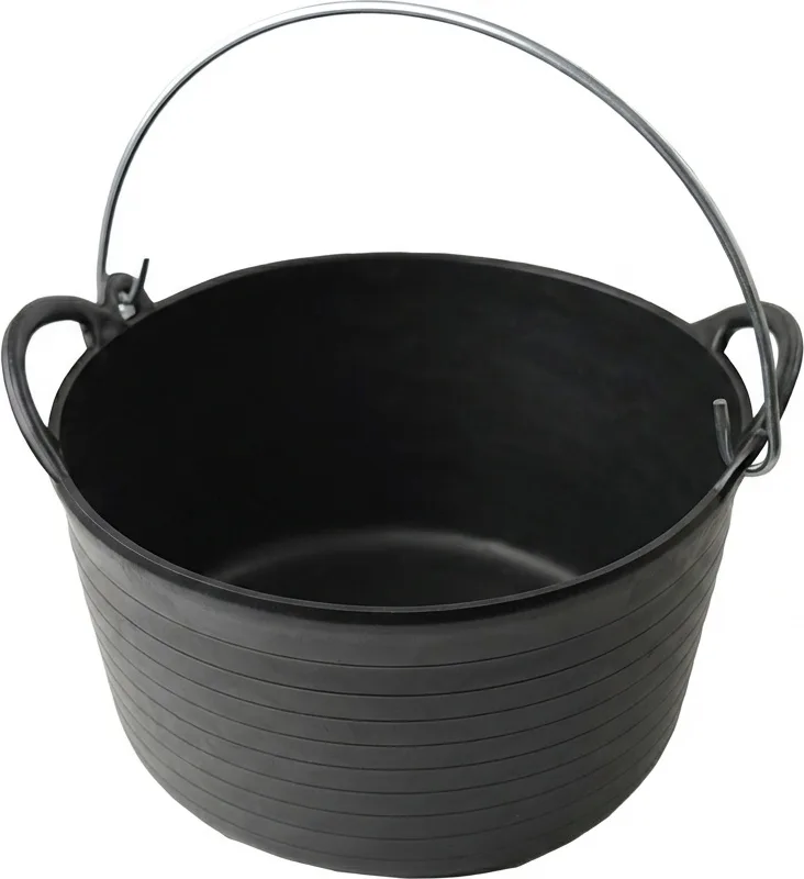 Capazo 12L Negro Reforzado C/Asa Metalica