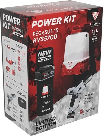 Pack Ahorro Pulmic Pegasus 15 + Kamikaze KVS5700: Pulverizador Eléctrico y Motosierra de Poda + Batería y Cargador Triple — foto 6
