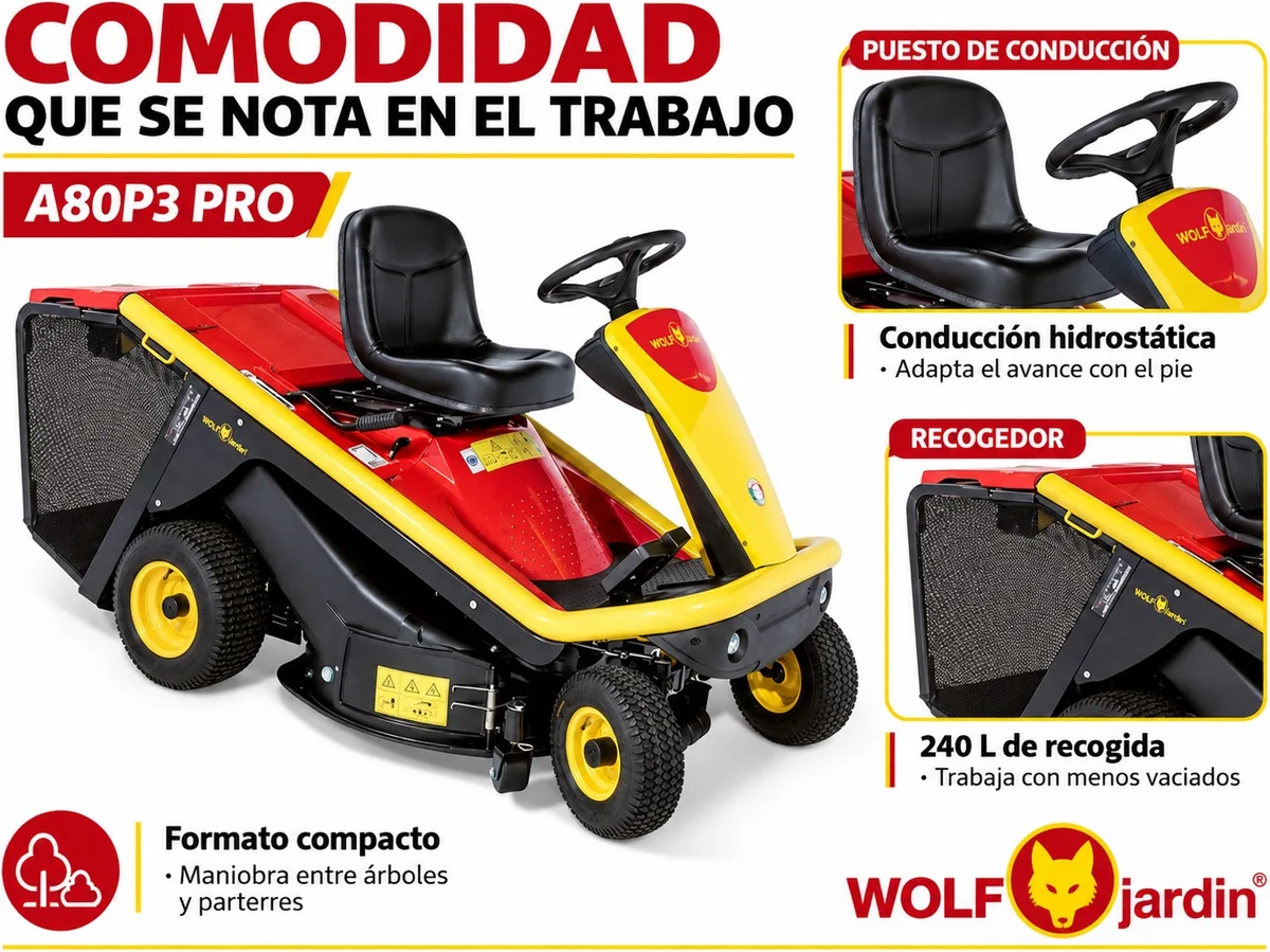 Tractor Cortacesped Outils Wolf  A80P3 Version PRO — foto 6