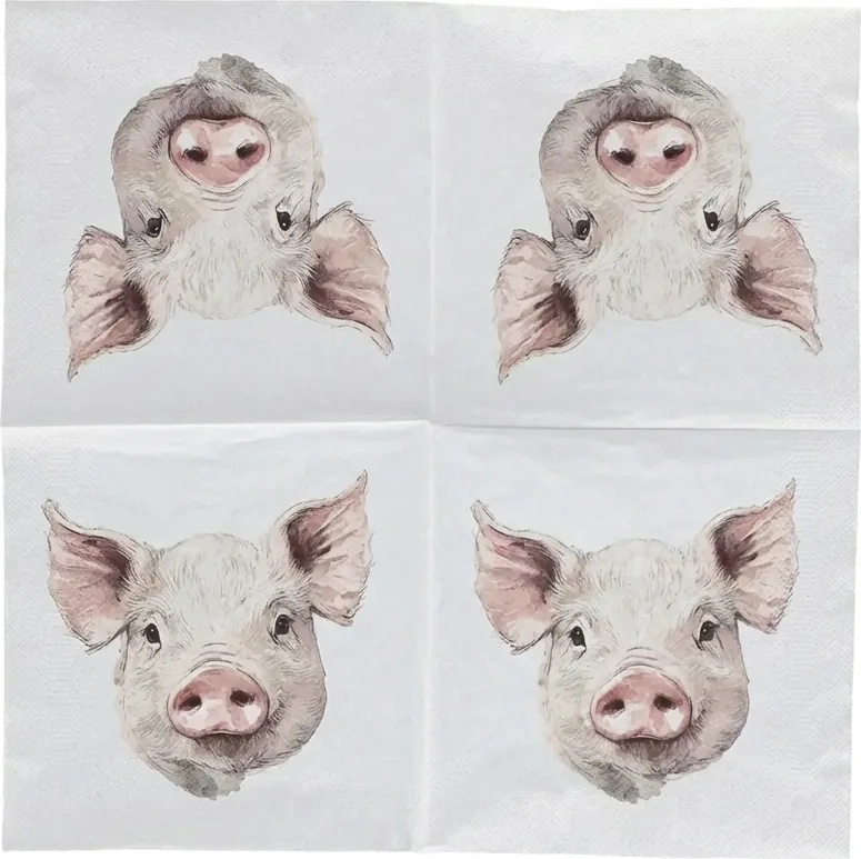 Servilletas Papel Cerdo 33x33 cm 20uds — foto principal