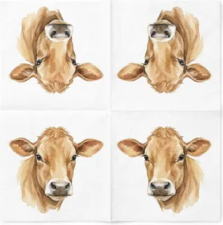 Servilletas Papel Vaca 33x33cm 20 uds
