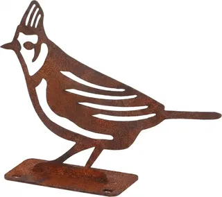 Figura Jardin Herrerillo Crestado Efecto Oxido