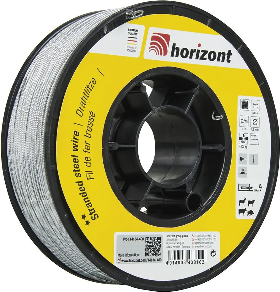 Alambre de Zinc Pastor Electrico Trenzado Horizont 400 Metros
