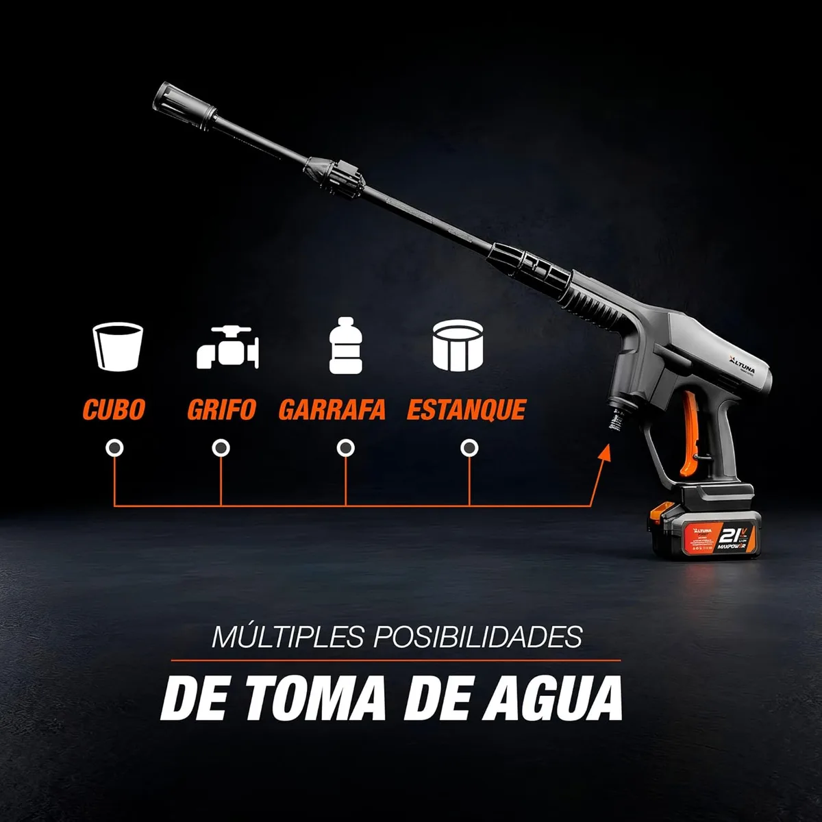Hidrolimpiadora a Batería Altuna AH01 | Kit Compacto con Batería 4ah y Cargador — foto 2