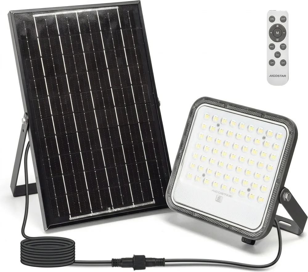 Foco Led Solar 100w con Panel Solar