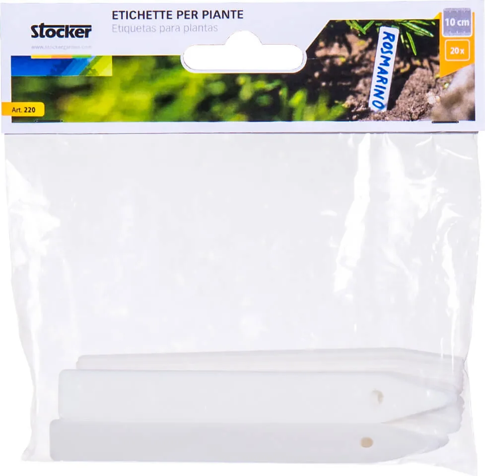 Etiquetas Plantas Plastico 10,3x1,3cm 20 Piezas