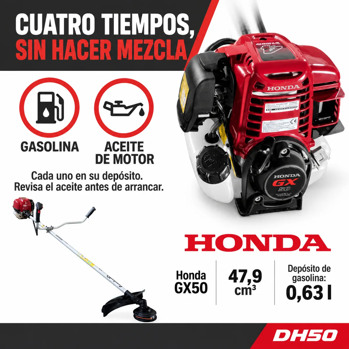 Desbrozadora DH50 con motor Honda GX50 de 4 tiempos — foto 5
