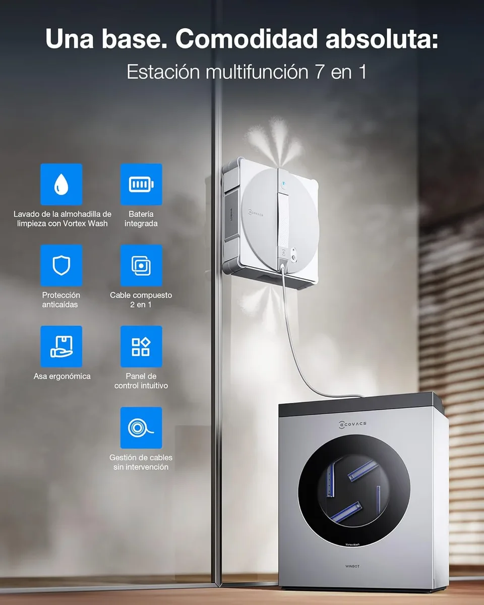 Ecovacs Winbot W3 Omni Robot Limpiacristales con Estacion Multifuncion — foto 5