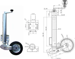 Pie Apoyo Automatico Remolque 60mm Rueda Jockey Carro — foto 4