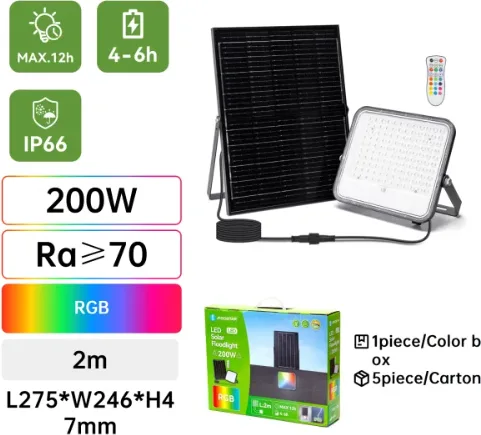 Proyector Solar Aigostar 2m 200W RGB — foto 6
