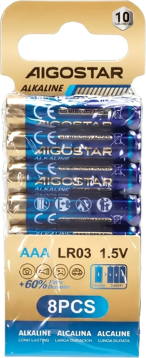Pila Alcalina LR03 AAA 1,5V 8 Unidades