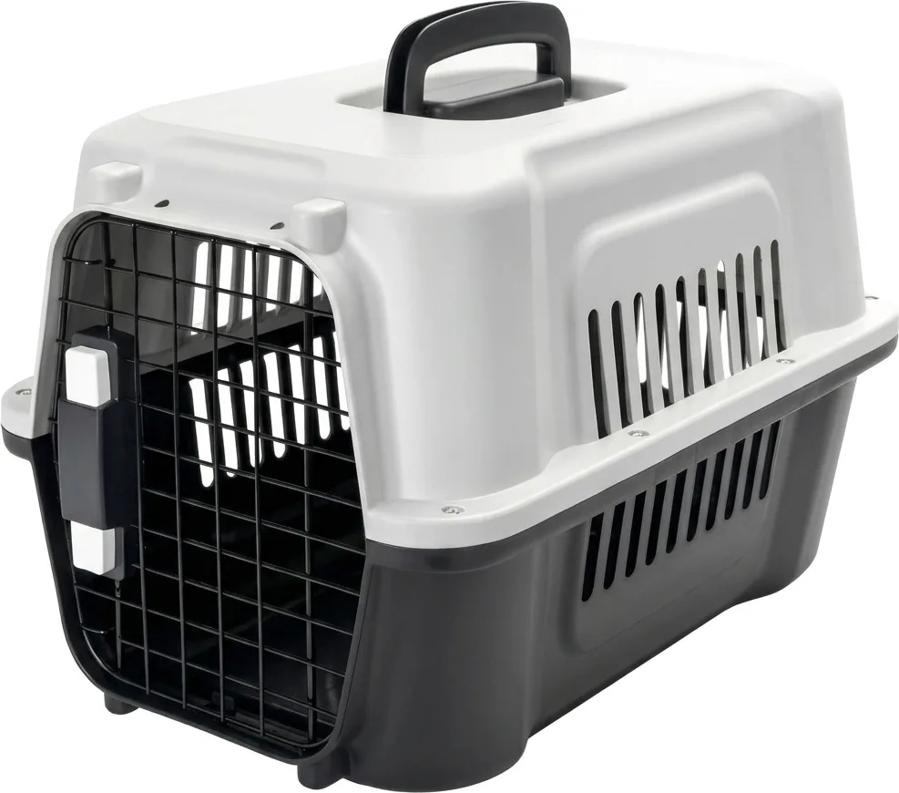 Transportin Avion Perros y Gatos Blanco/Negro Hasta 5kg