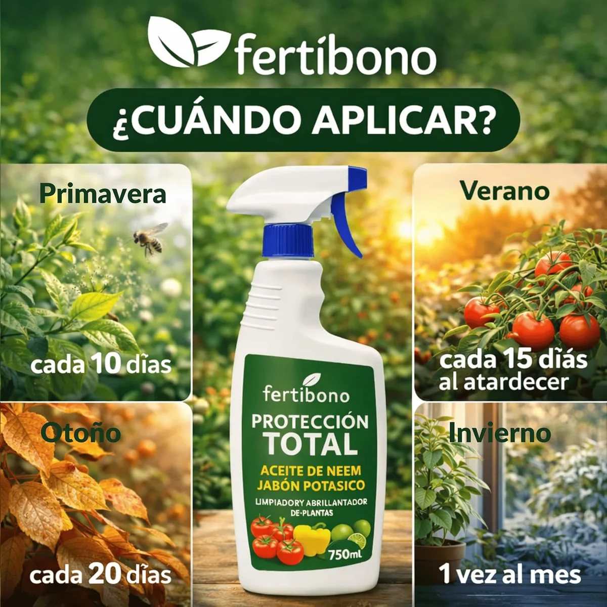 Pistola Proteccion Total Jabon Potasico + Aceite de Neem Plantas 750 ml — foto 3