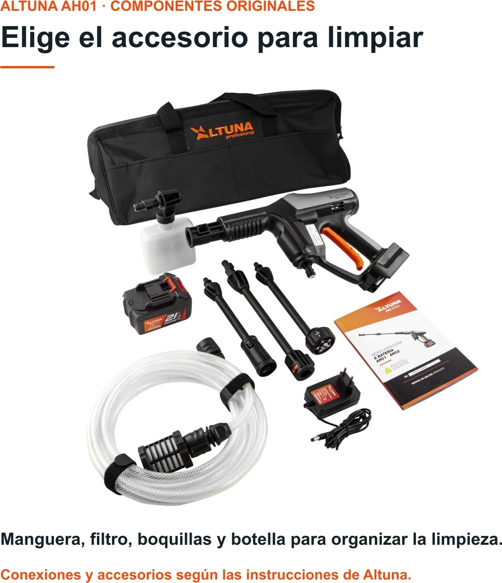 Pack Limpieza Altuna AH01 + Soplador AS01 · 2 Baterias 4 Ah y 2 Cargadores — foto 5