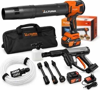 Pack Limpieza Altuna AH01 + Soplador AS01 · 2 Baterias 4 Ah y 2 Cargadores