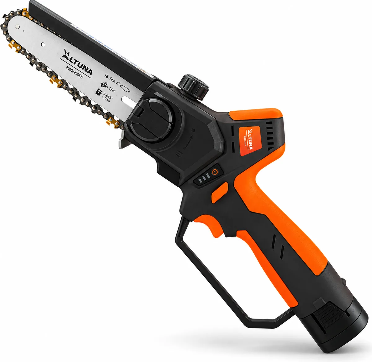 Motosierra de poda Altuna AB151 16,8 V · espada 150 mm y engrase automático