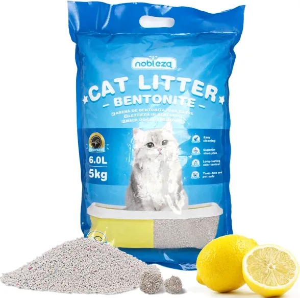 Arena de Bentonita para Gatos con Aroma a Limon