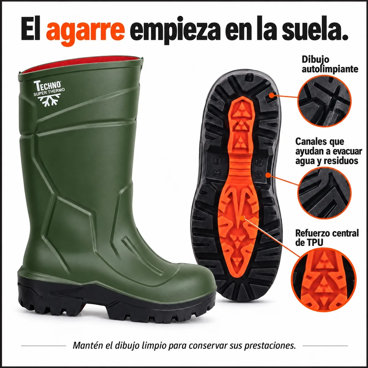 Botas Techno Boots Super Thermo S5L verdes · talla 42 — foto 7