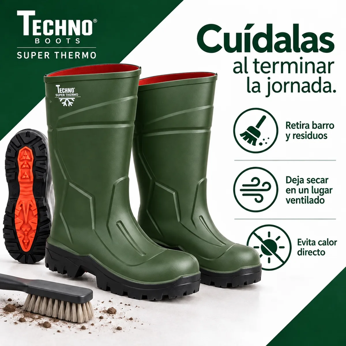 Botas Techno Boots Super Thermo S5L verdes · talla 42 — foto 9