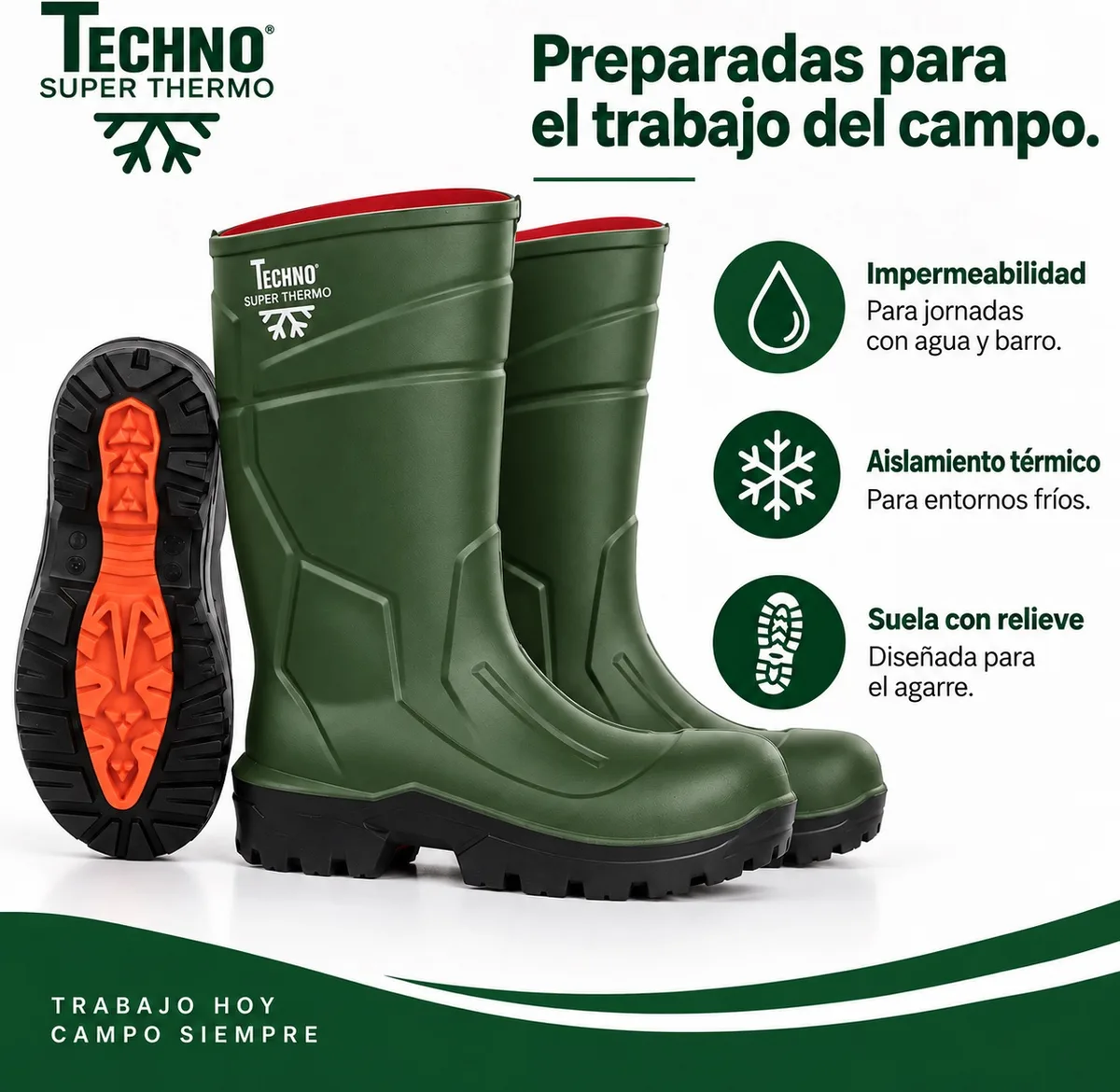 Botas Techno Boots Super Thermo S5L verdes · talla 42 — foto 2