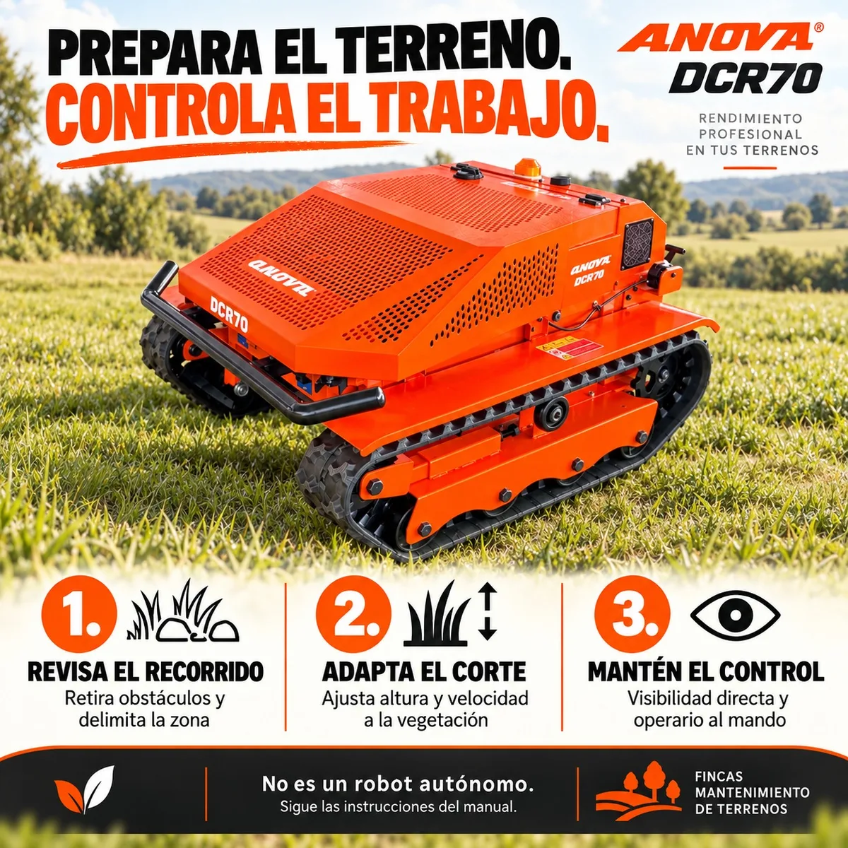 Robot Desbrozadora de control remoto Anova DCR70 · 67 cm — foto 6