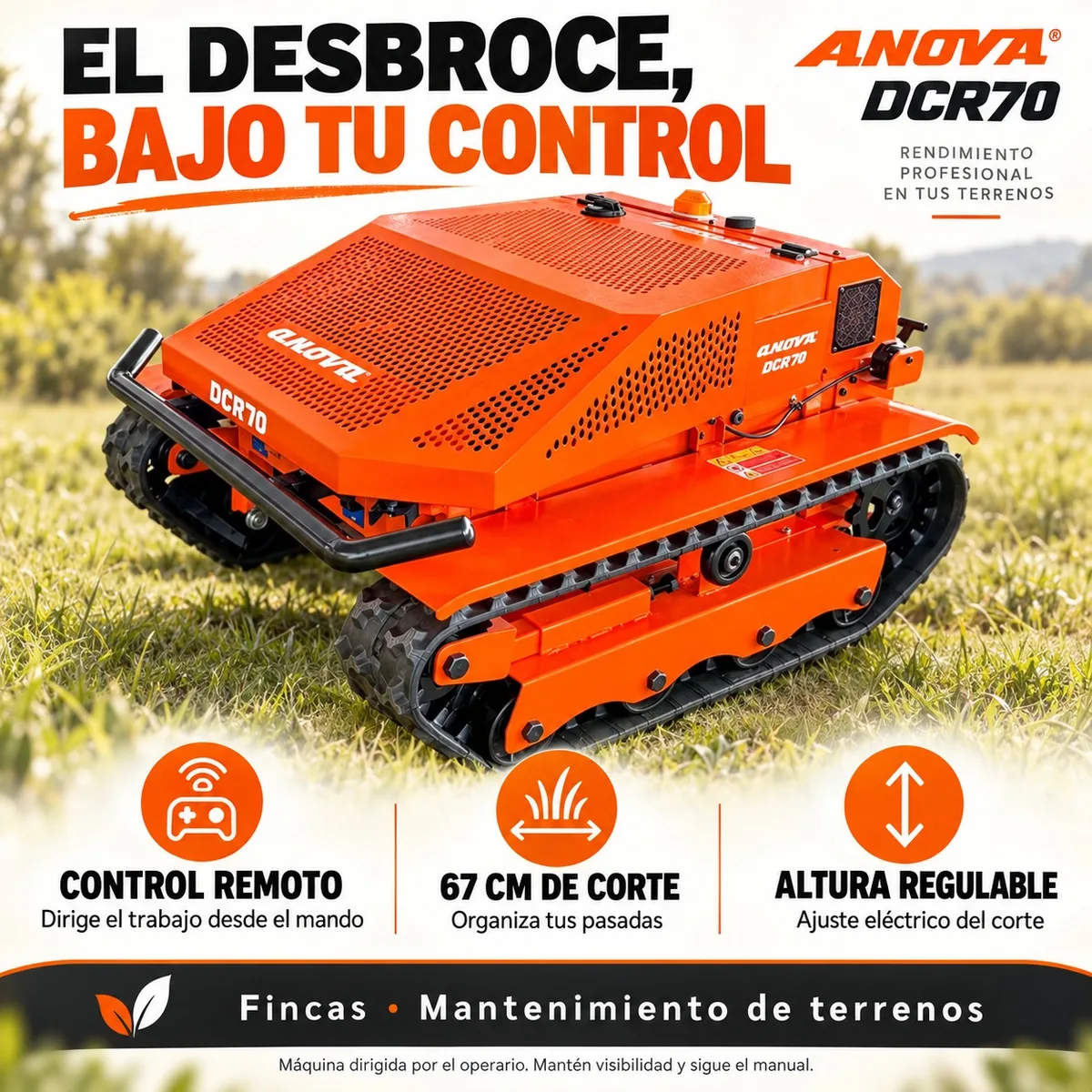 Robot Desbrozadora de control remoto Anova DCR70 · 67 cm — foto 2