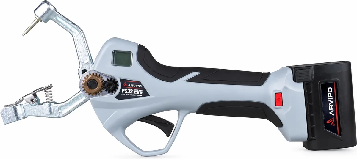 Crotaladora eléctrica Arvipo PS32 TAG para ovejas y vacas · 2 baterías 2,5 Ah y cargador
