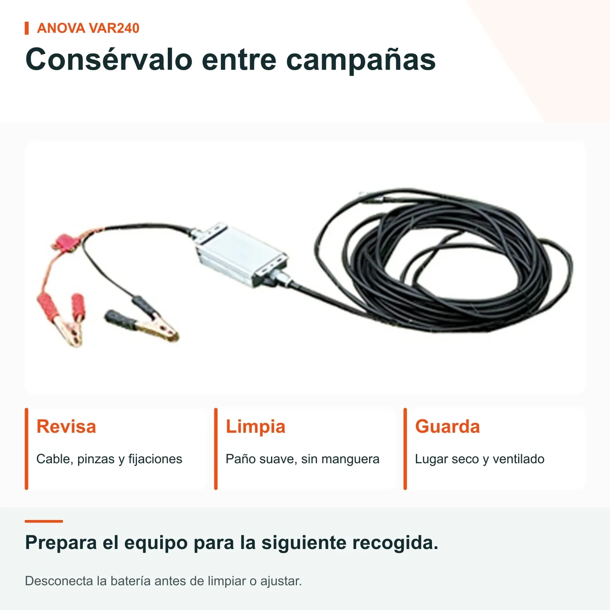 Vareadora de aceitunas Anova VAR240 · 240 W · telescópica de 2,25 a 3,05 m · cable de 15 m — foto 7