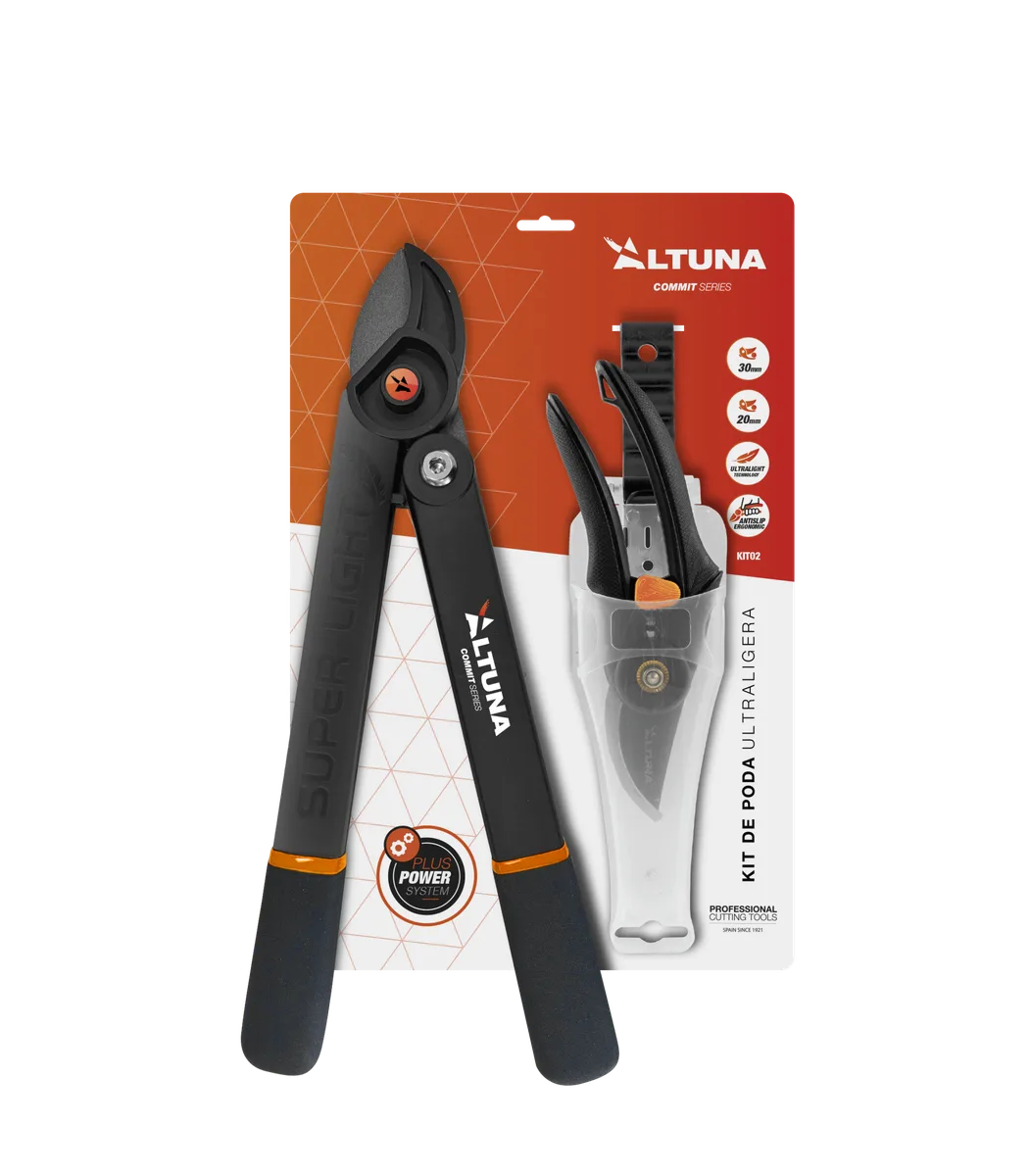 Kit Poda Altuna Tijera Fibra 40 cm y Tijera Mano J410 con Funda