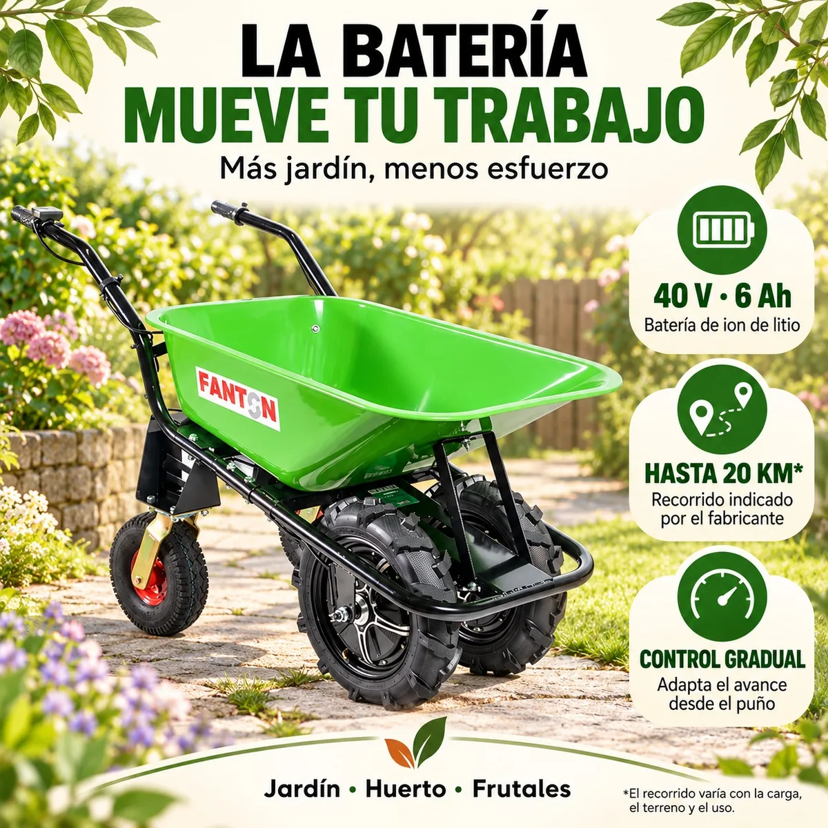 Carretilla eléctrica FANTON EWD300A-80 · 80 L · hasta 300 kg — foto 4