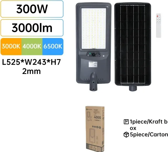 Farola Solar Led Exterior 300 W con Sensor de Movimiento — foto 3