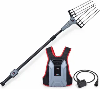 Pack vareador de aceitunas Arvipo OV37-M telescópico 1,85–2,65 m con batería de mochila BP37 30 Ah y cargador