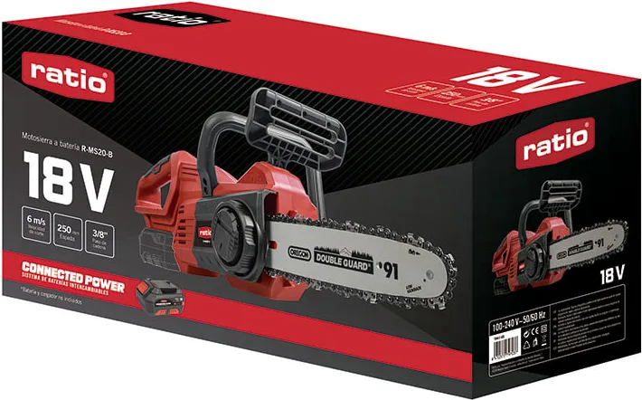 Motosierra a batería Ratio R-MS20-B 18 V espada de 25 cm, sin batería ni cargador — foto 5