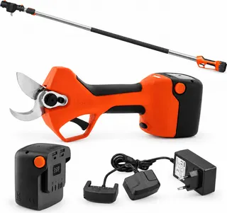 Pack tijera de poda Stocker Magma E-35 TP 21 V con mango telescópico 190-310 cm, batería 2,6 Ah y cargador doble