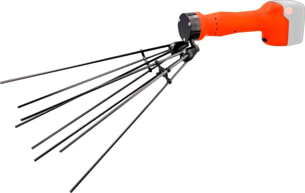 Kit vareador de aceitunas Stocker Magma E-35 21 V con mango telescópico 200-310 cm, batería 4 Ah y cargador doble — foto 4