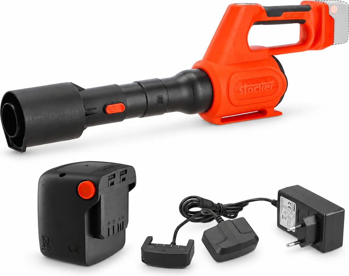 Kit soplador Stocker Power 21 V 630 + batería 4 Ah + cargador doble — foto principal