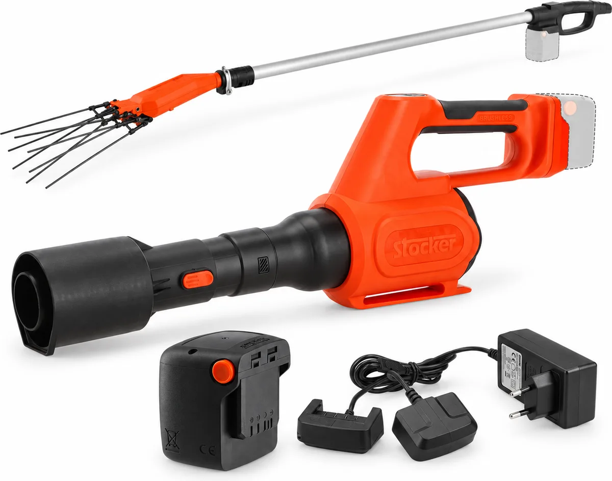 Pack vareador Stocker Magma E-51 telescópico 235-315 cm + soplador 630 + batería 4 Ah + cargador — foto principal