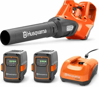 Pack soplador Husqvarna 530iB + 2 baterías 40-B330X 9 Ah + cargador rápido 40-C500X