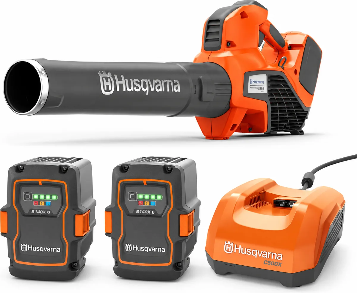 Pack soplador Husqvarna 525iB Mark II + 2 baterías 40-B140X 4 Ah + cargador 40-C500X — foto principal