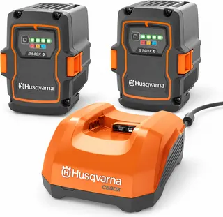 Pack energía Husqvarna: 2 baterías B140X 4 Ah + cargador rápido C500X