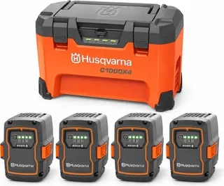 Pack multicargador Husqvarna 40-C1000X4 + 4 baterías B330X 36 V 9 Ah