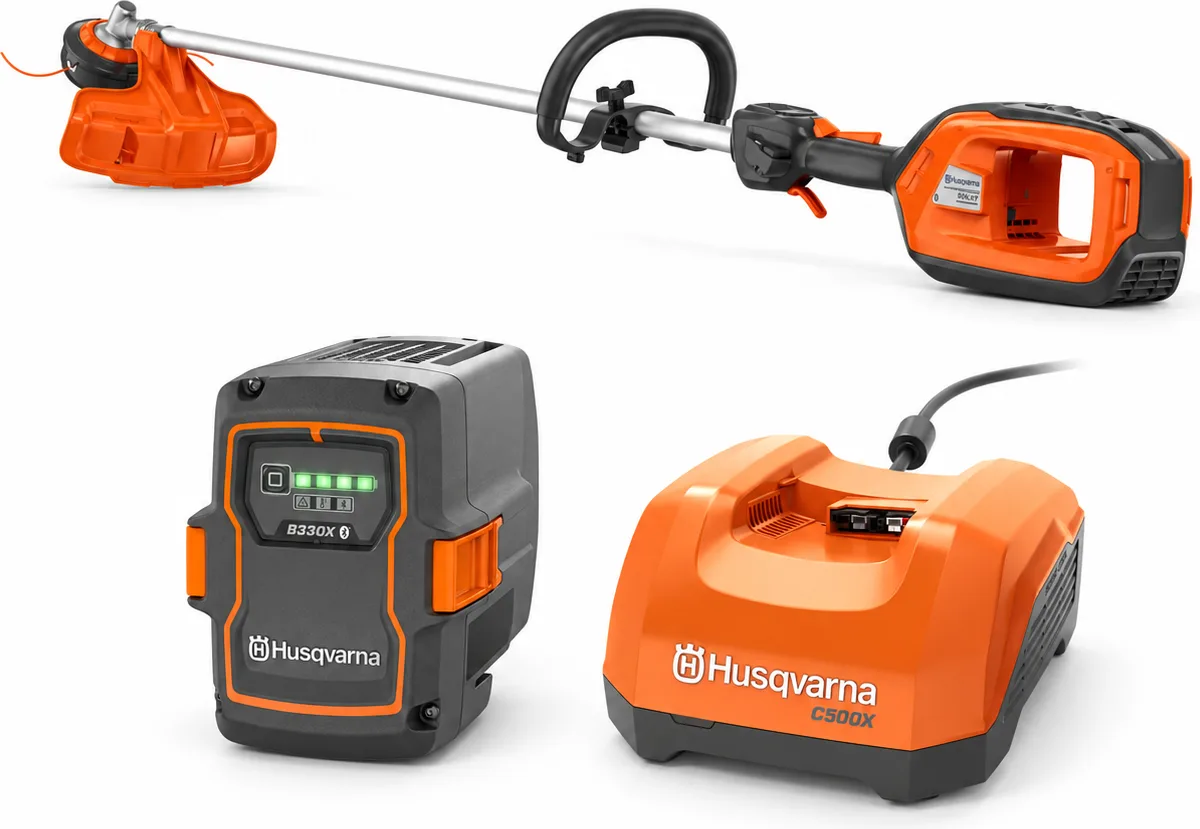 Pack recortadora Husqvarna 525iLXT + batería 40-B330X 9 Ah y cargador rápido C500X — foto principal
