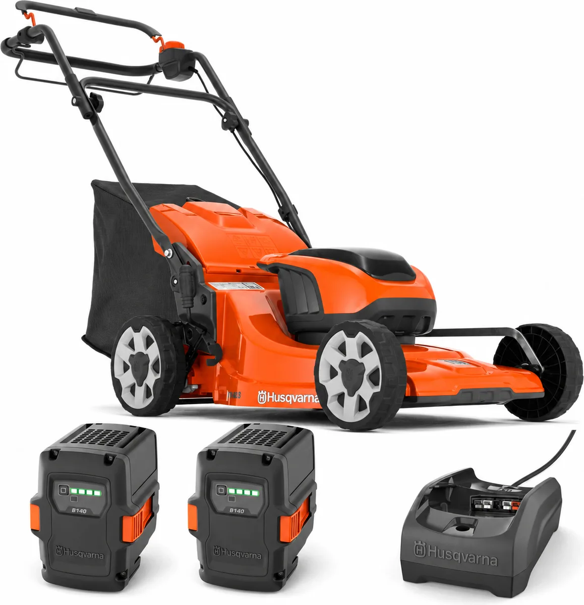 Pack cortacésped autopropulsado Husqvarna LC142iS 42 cm + 2 baterías B140 4 Ah y cargador C80