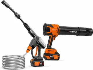 Pack limpieza Altuna AH02 hidrolimpiadora + soplador AS01 con baterías y cargadores