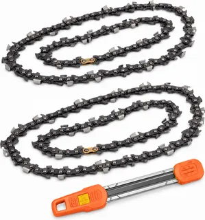 Pack motosierra: 2 cadenas Husqvarna S35G .325 1,5 mm 72 eslabones + afilador 2 en 1 Husqvarna 4,8 mm
