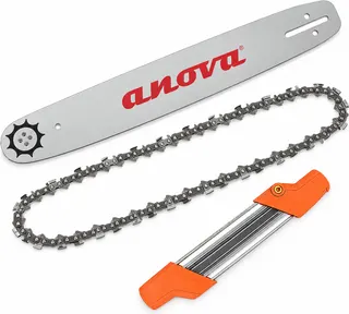 Kit motosierra Anova: espada 14 pulgadas + cadena 52 eslabones + afilador 2 en 1 4,0 mm