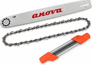 Kit motosierra Anova: espada 18 pulgadas + cadena 72 eslabones + afilador 2 en 1 4,8 mm