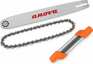 Kit motosierra Anova: espada 18 pulgadas + cadena 68 eslabones + afilador 2 en 1 5,2 mm