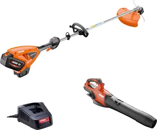 Pack mantenimiento jardín ECHO 56 V: desbrozadora DSRM-2400L + soplador DPB-2500 + 2 baterías 4,5 Ah y cargador ultrarrápido