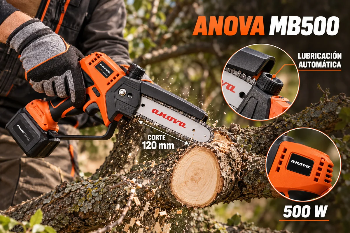 Pack tijera de poda a batería Anova TPB4503 + sierra MB500 + pértiga 1,5-2,1 m — foto 5